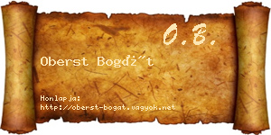 Oberst Bogát névjegykártya